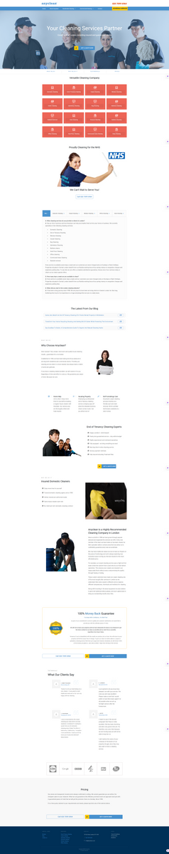 Anyclean – Professional Cleaning Services Website