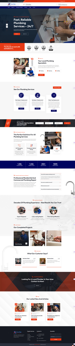 Prime Pipe Emergency – Plumbing Services Website